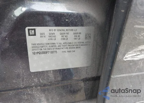 2015 Chevrolet Cruze Ltz z USA, uszkodzony, nr VIN 1G1PG5SB0F7100775